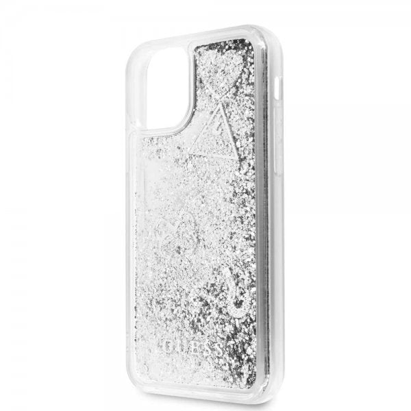 Guess iPhone 11 Kuoret Glitter Hearts Hopea