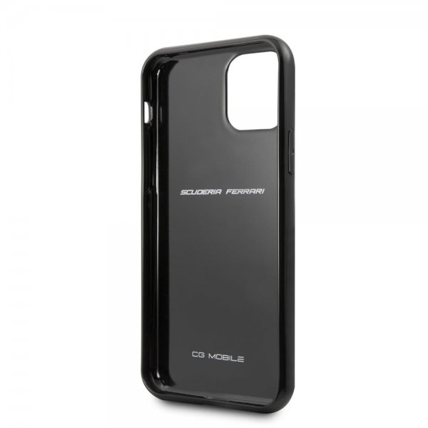 Ferrari iPhone 11 -suojakuori, hiilikuitukuvioitu, musta