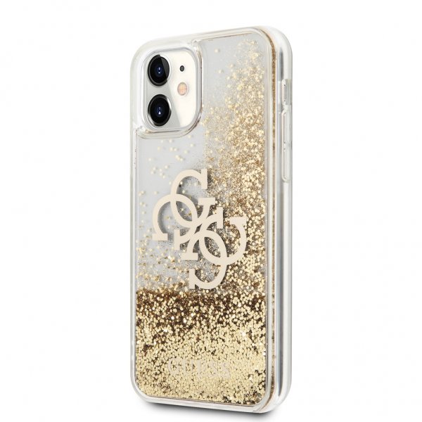 Guess iPhone 11 -suojakuori, Liquid Glitter, kulta, läpinäkyvä