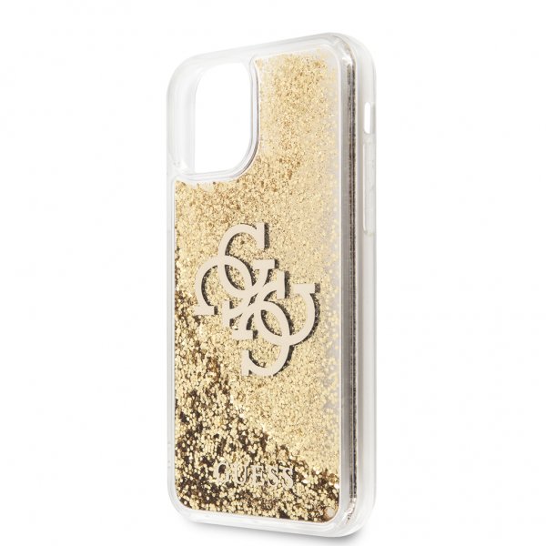 Guess iPhone 11 -suojakuori, Liquid Glitter, kulta, läpinäkyvä