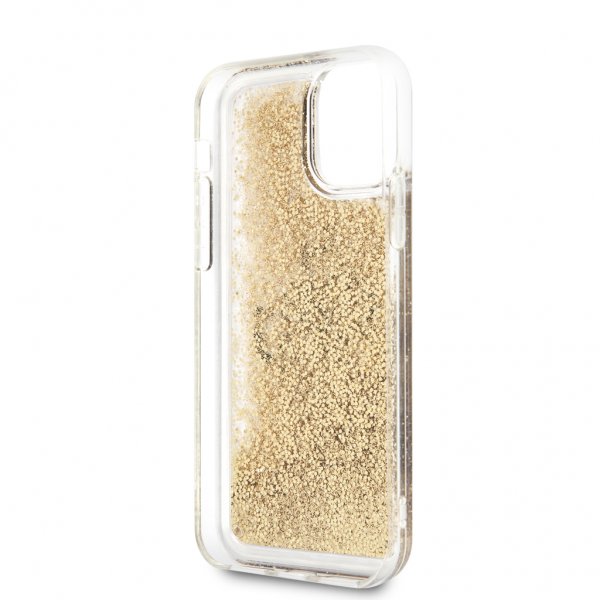Guess iPhone 11 -suojakuori, Liquid Glitter, kulta, läpinäkyvä