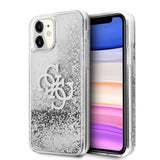 Guess iPhone 11 -kuoret Liquid Glitter Silver Läpinäkyvä