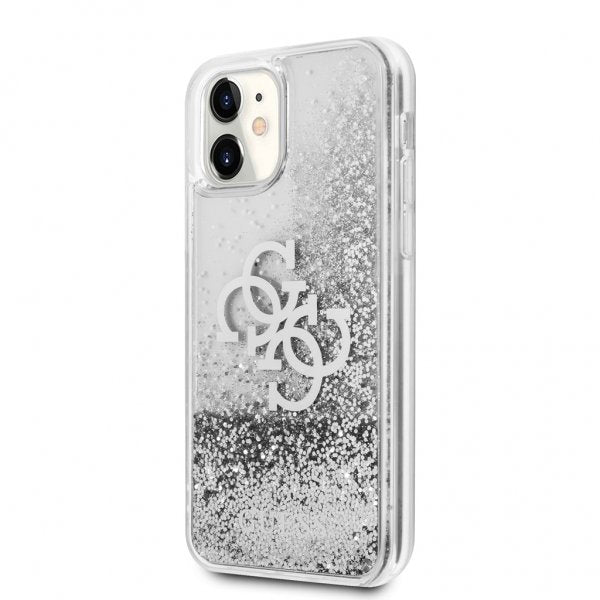 Guess iPhone 11 -kuoret Liquid Glitter Silver Läpinäkyvä