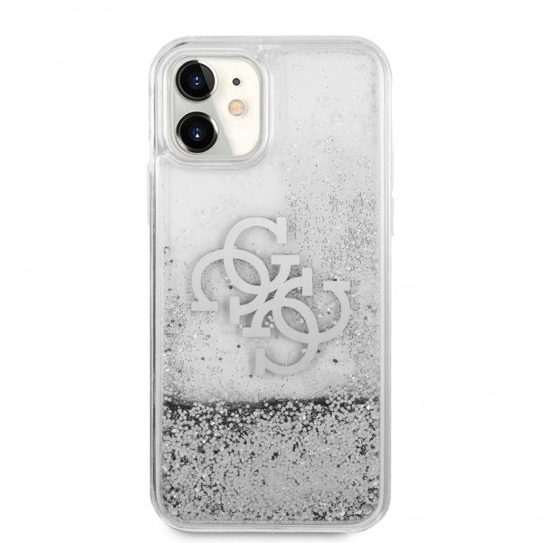 Guess iPhone 11 -kuoret Liquid Glitter Silver Läpinäkyvä