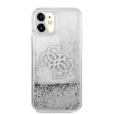 Guess iPhone 11 -kuoret Liquid Glitter Silver Läpinäkyvä