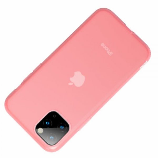 Baseus iPhone 11 -suojakuori, Jelly Liquid Silica Gel, vaaleanpunainen
