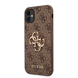 Guess iPhone 11 -suojakuori, metallilogo, ruskea