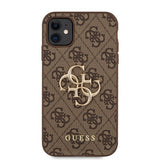 Guess iPhone 11 -suojakuori, metallilogo, ruskea