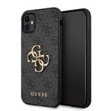 Guess iPhone 11 -suojakuori, metallilogo, harmaa