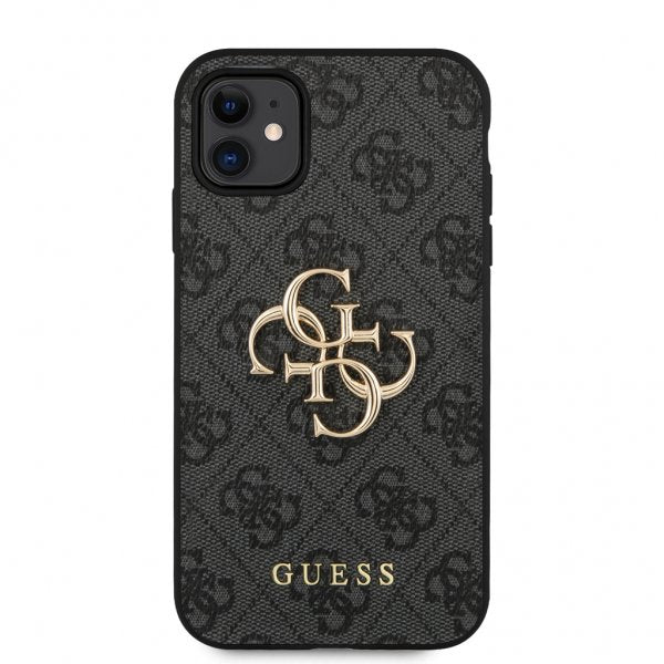 Guess iPhone 11 -suojakuori, metallilogo, harmaa