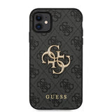 Guess iPhone 11 -suojakuori, metallilogo, harmaa