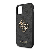 Guess iPhone 11 -suojakuori, metallilogo, harmaa