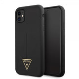 Guess iPhone 11 -suojakuori Metal Triangle, musta