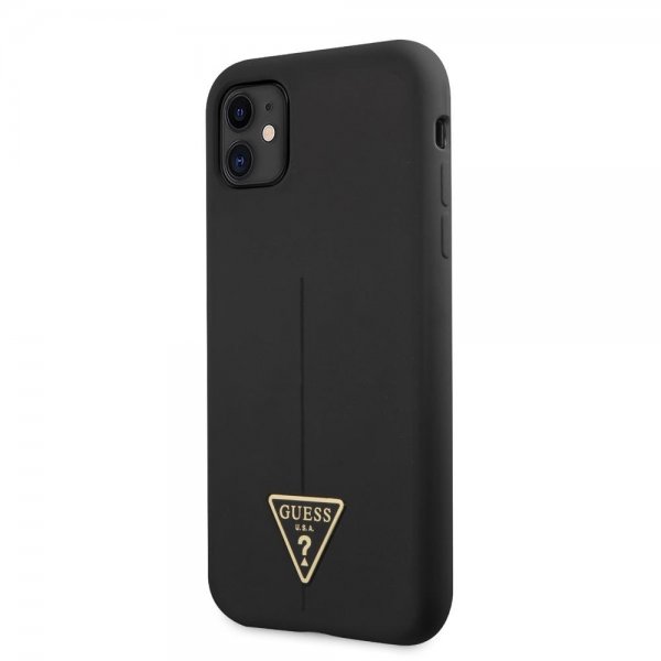 Guess iPhone 11 -suojakuori Metal Triangle, musta