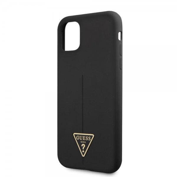 Guess iPhone 11 -suojakuori Metal Triangle, musta