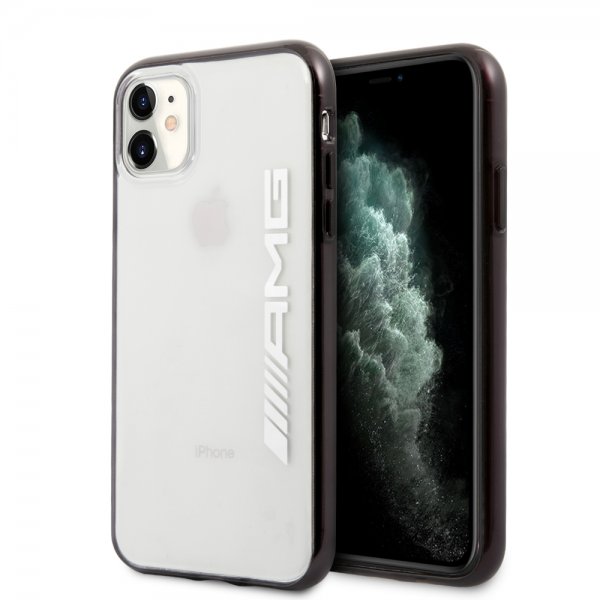 AMG iPhone 11 -suojakuori, metallimusta, läpinäkyvä
