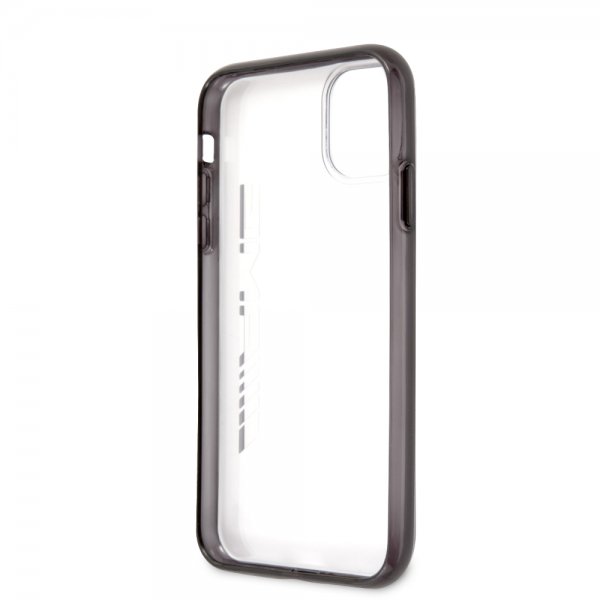 AMG iPhone 11 -suojakuori, metallimusta, läpinäkyvä