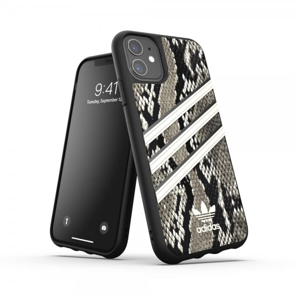 Adidas iPhone 11 -suojakuori tai Moulded Case -suojakuori, musta/alumiini