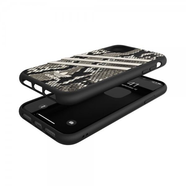 Adidas iPhone 11 -suojakuori tai Moulded Case -suojakuori, musta/alumiini