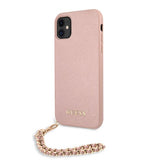 Guess iPhone 11 -suojakuori Saffiano Chain, pinkki