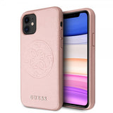 Guess iPhone 11 -suojakuori Saffiano Cover, ruusukulta