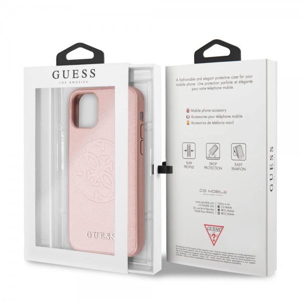 Guess iPhone 11 -suojakuori Saffiano Cover, ruusukulta