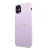 Guess iPhone 11 -suojakuori Saffiano Metal Logo Lila