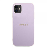 Guess iPhone 11 -suojakuori Saffiano Metal Logo Lila