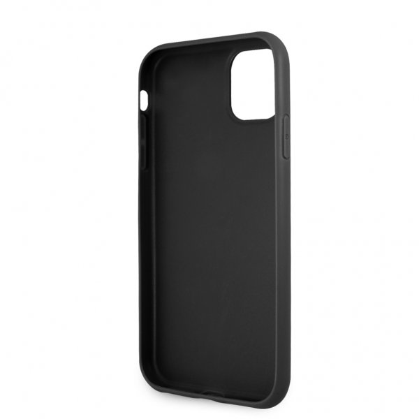 Guess iPhone 11 -suojakuori Saffiano Vintage Script - musta