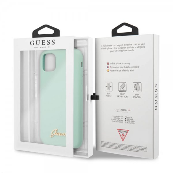 Guess iPhone 11 -silikonikuori, vintage-vihreä