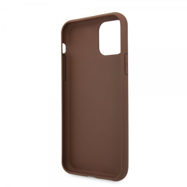 Guess iPhone 11 -kuori, Stripe Cover, ruskea