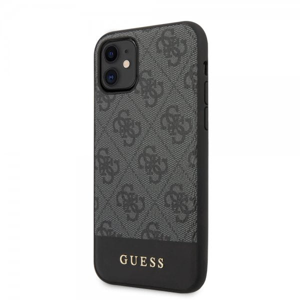 Guess iPhone 11 -suojakuori Stripe Cover Harmaa