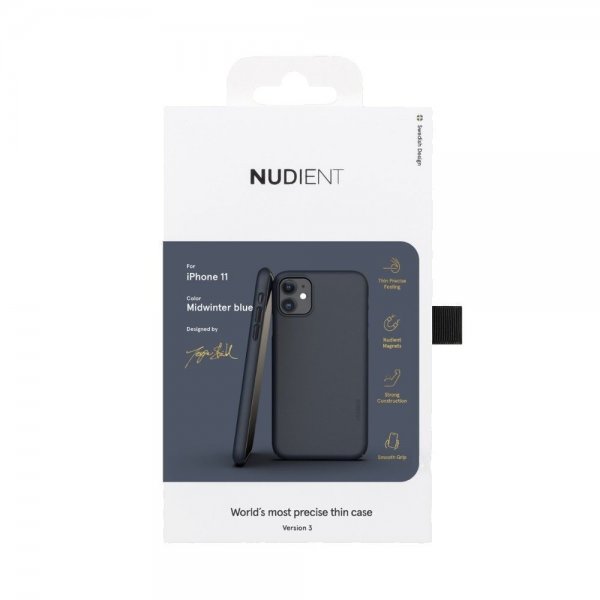 Nudient iPhone 11 -suojakuori Thin Case V3 Midwinter Blue
