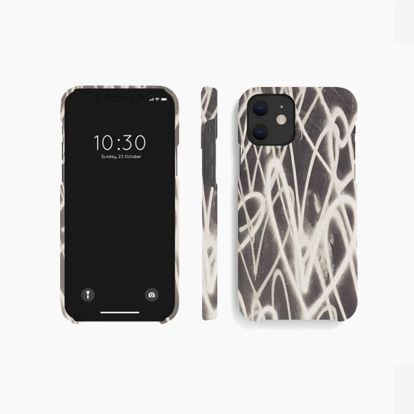 agood company iPhone 11 -suojakuori, kasvipohjainen, Graffiti Heart Black White
