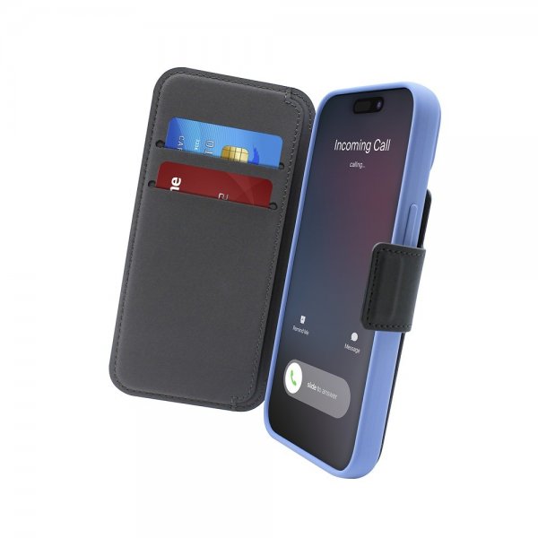 Puro iPhone 12/12 Pro/13/14/15 Fodral MagSafe Folio Musta