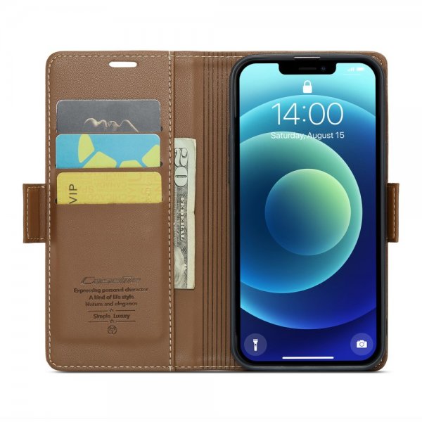 CaseMe iPhone 12/iPhone 12 Pro Kotelo 023 Series Ruskea