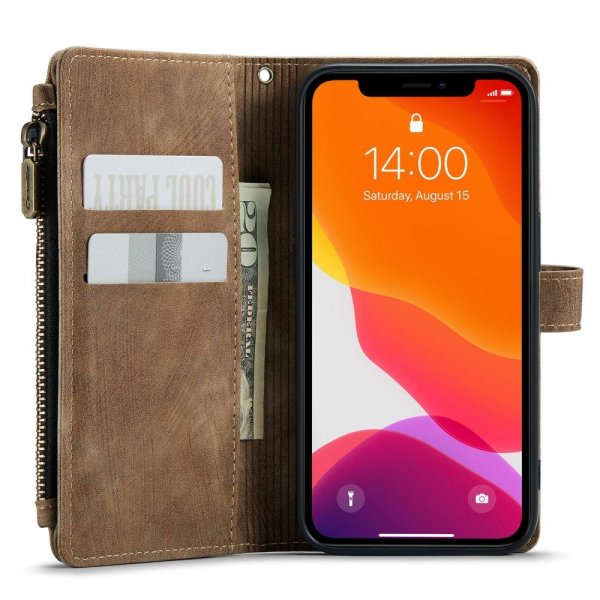 CaseMe iPhone 12/iPhone 12 Pro -kotelo C30-sarja, ruskea