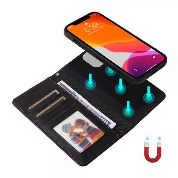 Betopnice iPhone 12/iPhone 12 Pro Kotelo irrotettavalla kuorella 005 Musta