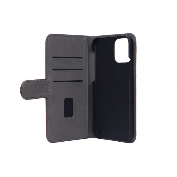 Gear iPhone 12/iPhone 12 Pro Kotelo Mobile Wallet Nubuck Ruskea