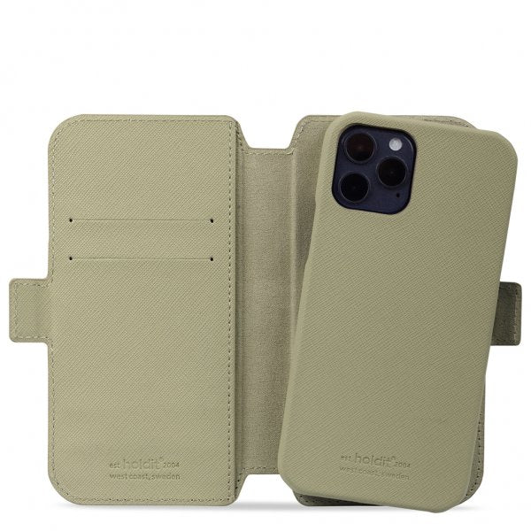 holdit iPhone 12/iPhone 12 Pro Kotelo Wallet Case Magnet Khaki Green