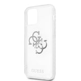 Guess iPhone 12/iPhone 12 Pro Suojakuori 4G Logo Hopea Läpinäkyvä