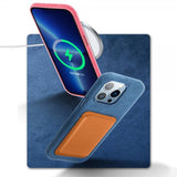 iPhone 12/iPhone 12 Pro Kuori Alcantara MagSafe Sininen