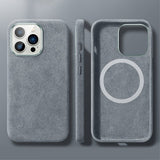 iPhone 12/iPhone 12 Pro Kuori Alcantara MagSafe Harmaa