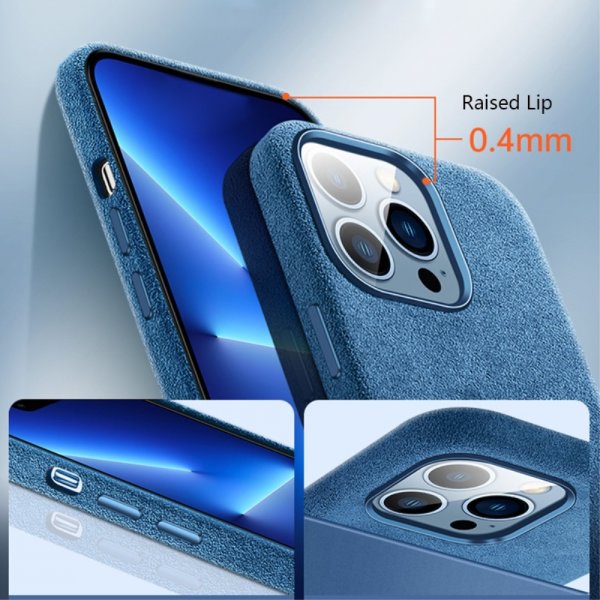 iPhone 12/iPhone 12 Pro Kuori Alcantara MagSafe Harmaa