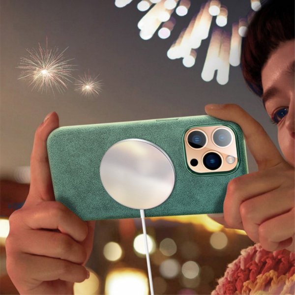 iPhone 12/iPhone 12 Pro Kuori Alcantara MagSafe Harmaa