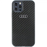 Audi iPhone 12/iPhone 12 Pro Suojakuori Hiilikuitu Musta