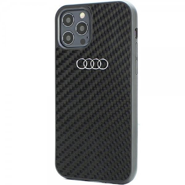 Audi iPhone 12/iPhone 12 Pro Suojakuori Hiilikuitu Musta