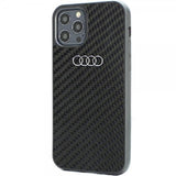 Audi iPhone 12/iPhone 12 Pro Suojakuori Hiilikuitu Musta