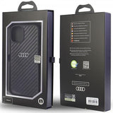 Audi iPhone 12/iPhone 12 Pro Suojakuori Hiilikuitu Musta