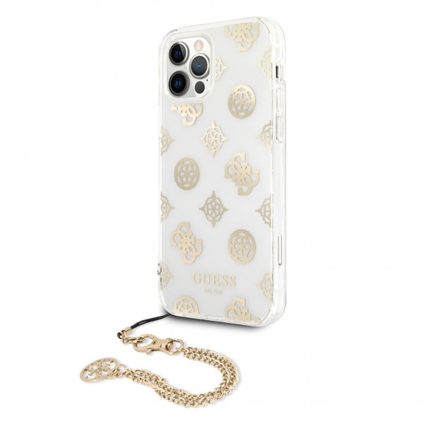 Guess iPhone 12/iPhone 12 Pro Kuori Chain Peony Kulta